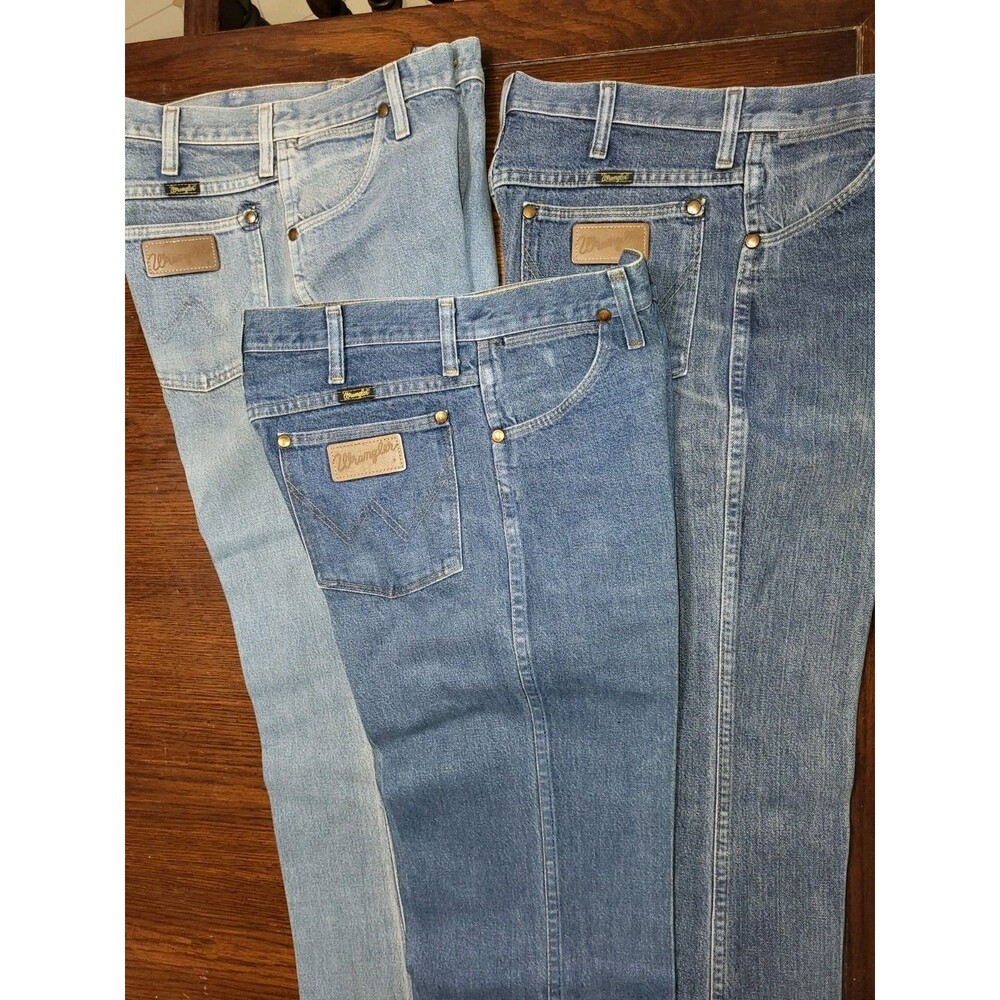 Lot of 3 Vintage Wrangler 936 Cowboy Cut Slim Fit Jeans 31x34 Blue Denim Bundle - Picture 5 of 16